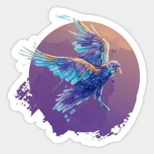 Beyond The Waking World - Raven Digital Painting Sticker